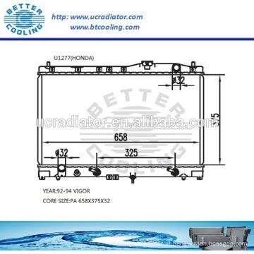 Radiador de automóvel para HONDA VIGOR GS LS AT OEM: 19010PV-1005 / -1015 / -1903 / -1904 / -1940